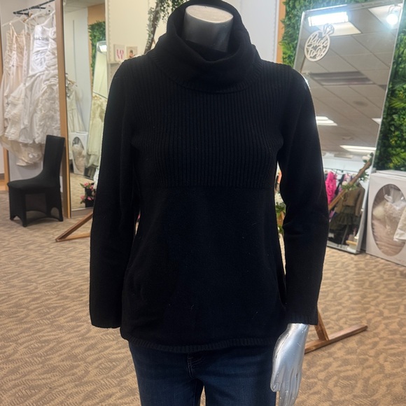 Banana Republic Black Ribbed Cowl Neck Sweater - Picture 2 of 7